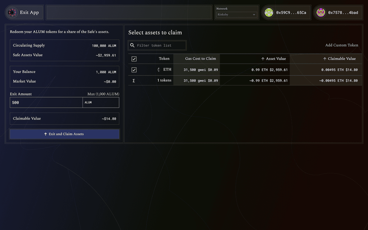 Token Exit Example