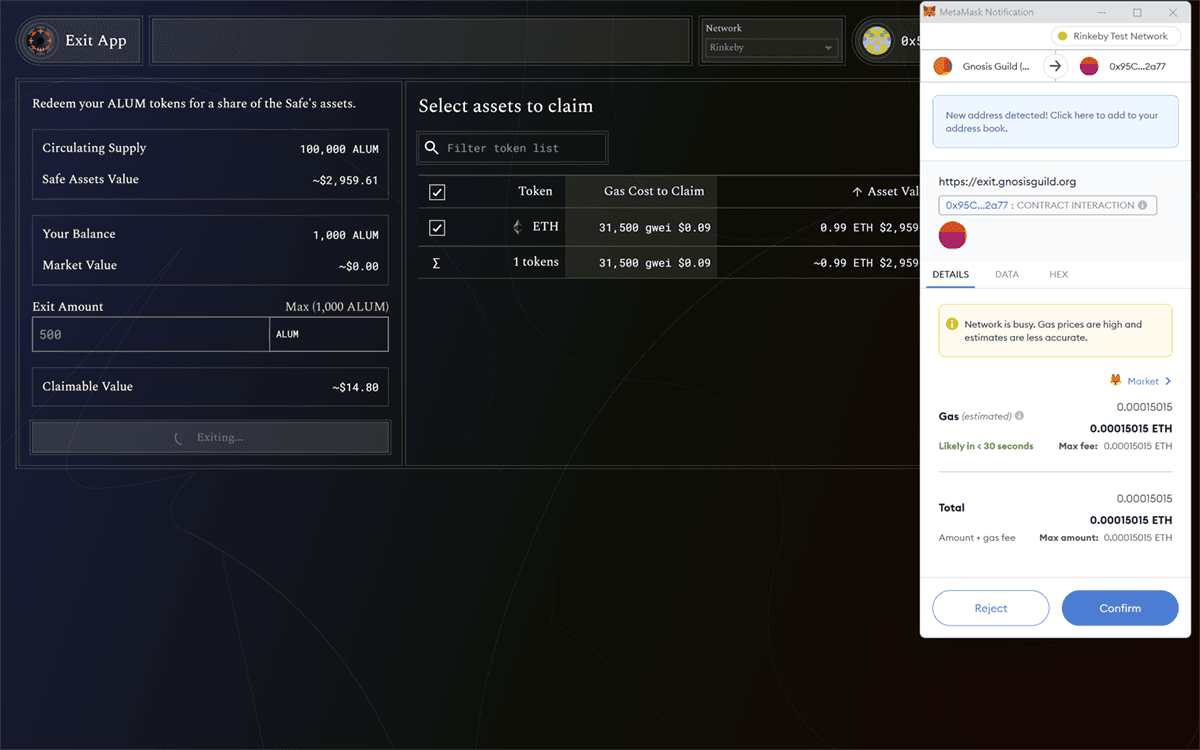 Execute Exit Transaction