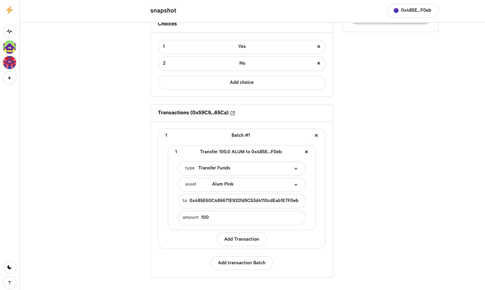 Transactions Container